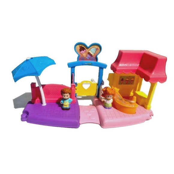 Fisher Price Little People Ice Cream Parlor Shop Playset with TWO Little Figures - Picture 1 of 13